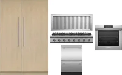6 Piece Package Includes Refrigerator, Freezer, Cooktop, Wall Oven, Hood And Dishwasher